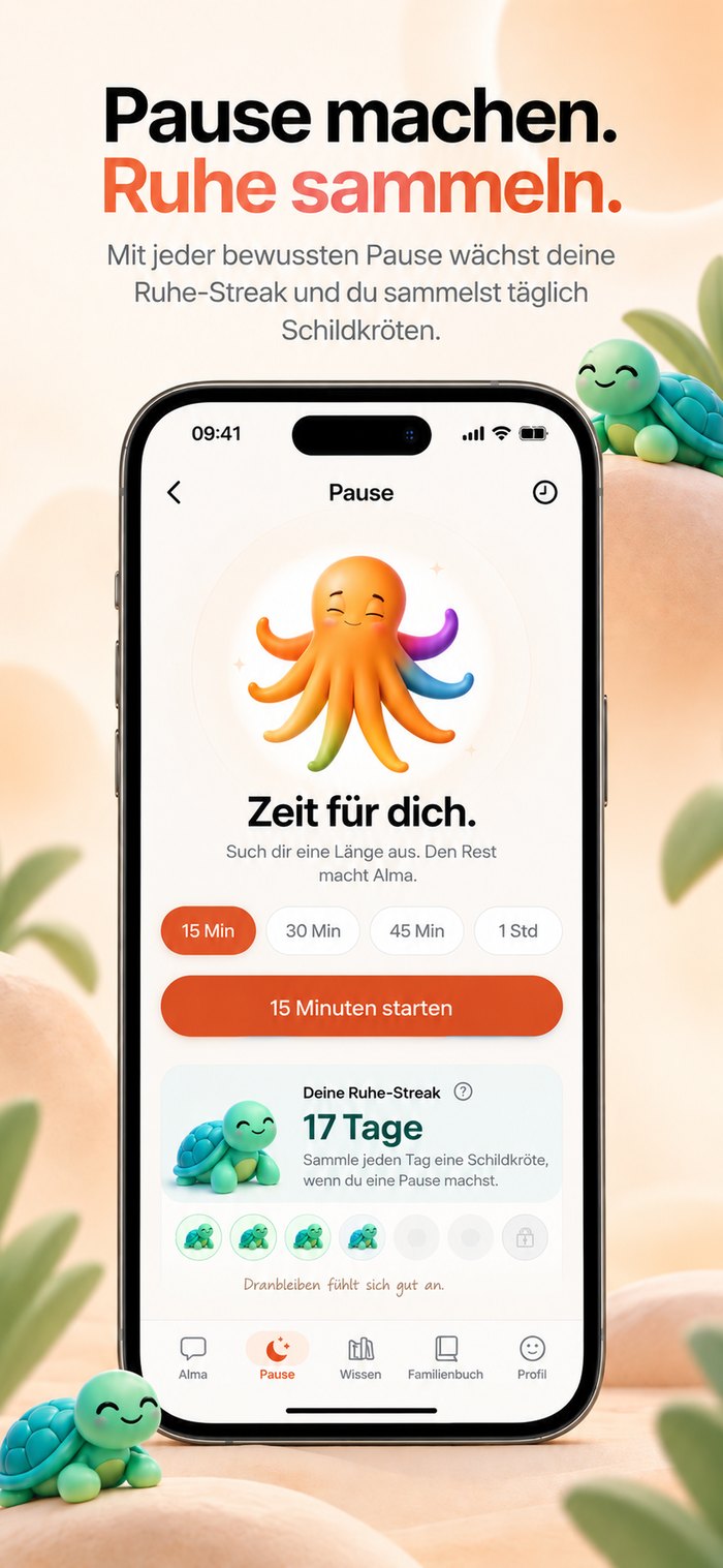 App-Ansicht: Pause-Bereich